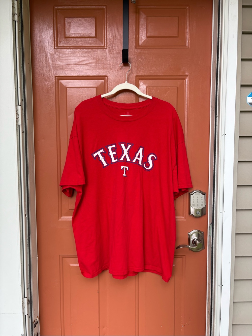 Men's Texas Rangers MLB Red Graphic T Shirt- Size XXL Unisex